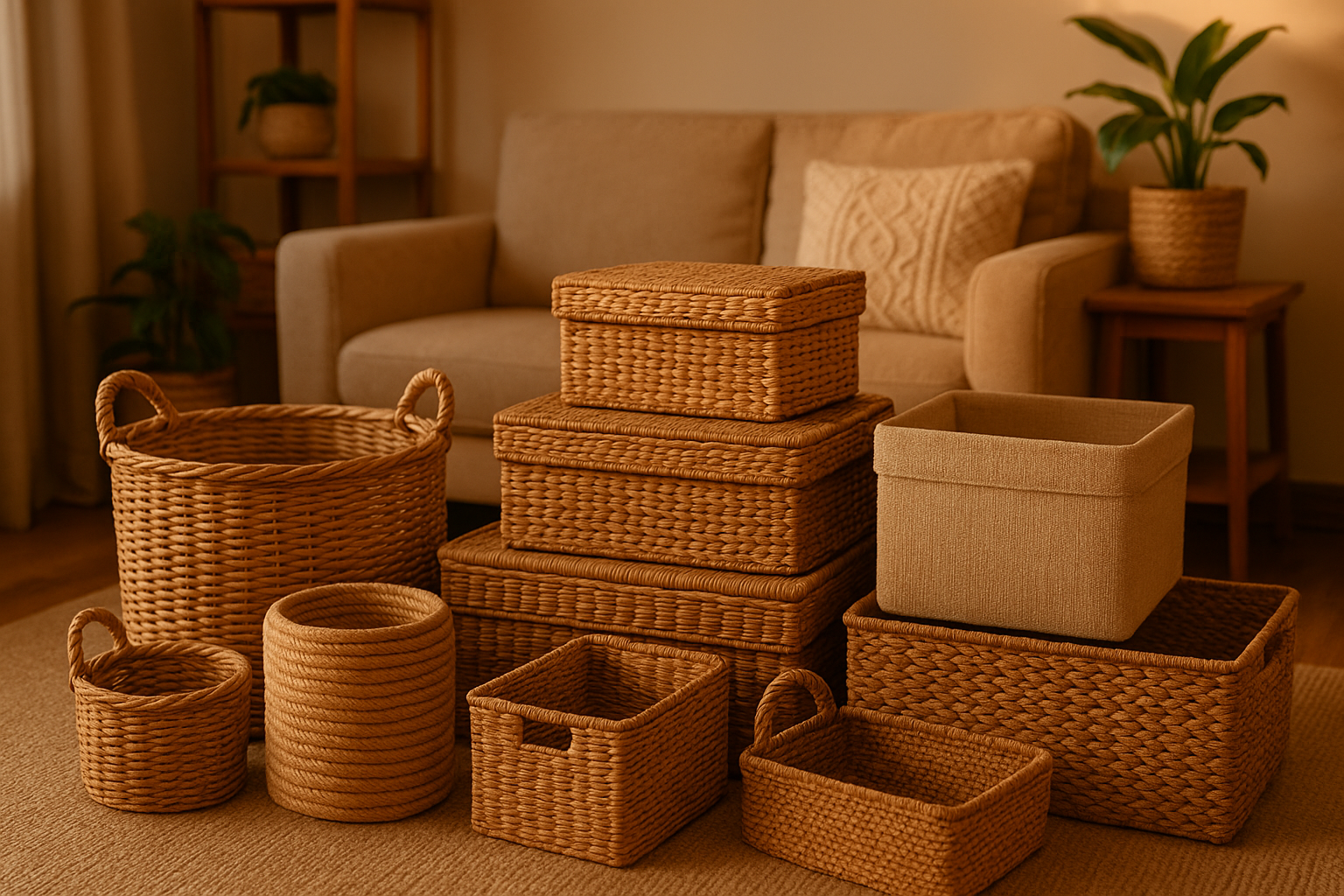 Warm home life woven storage supplies